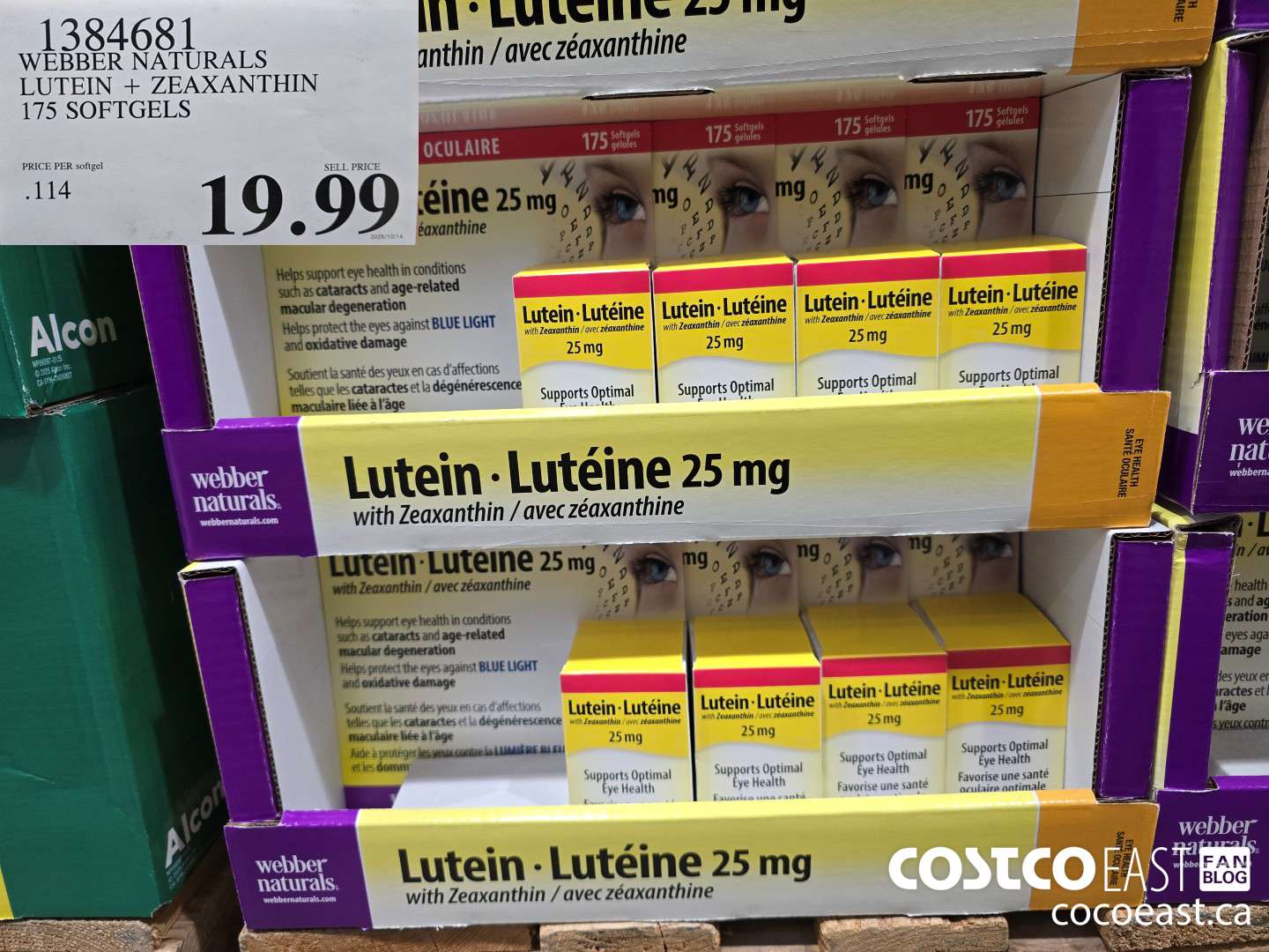 1384681 WEBBER NATURALS LUTEIN + ZEAXANTHIN 175 SOFTGELS $19.99