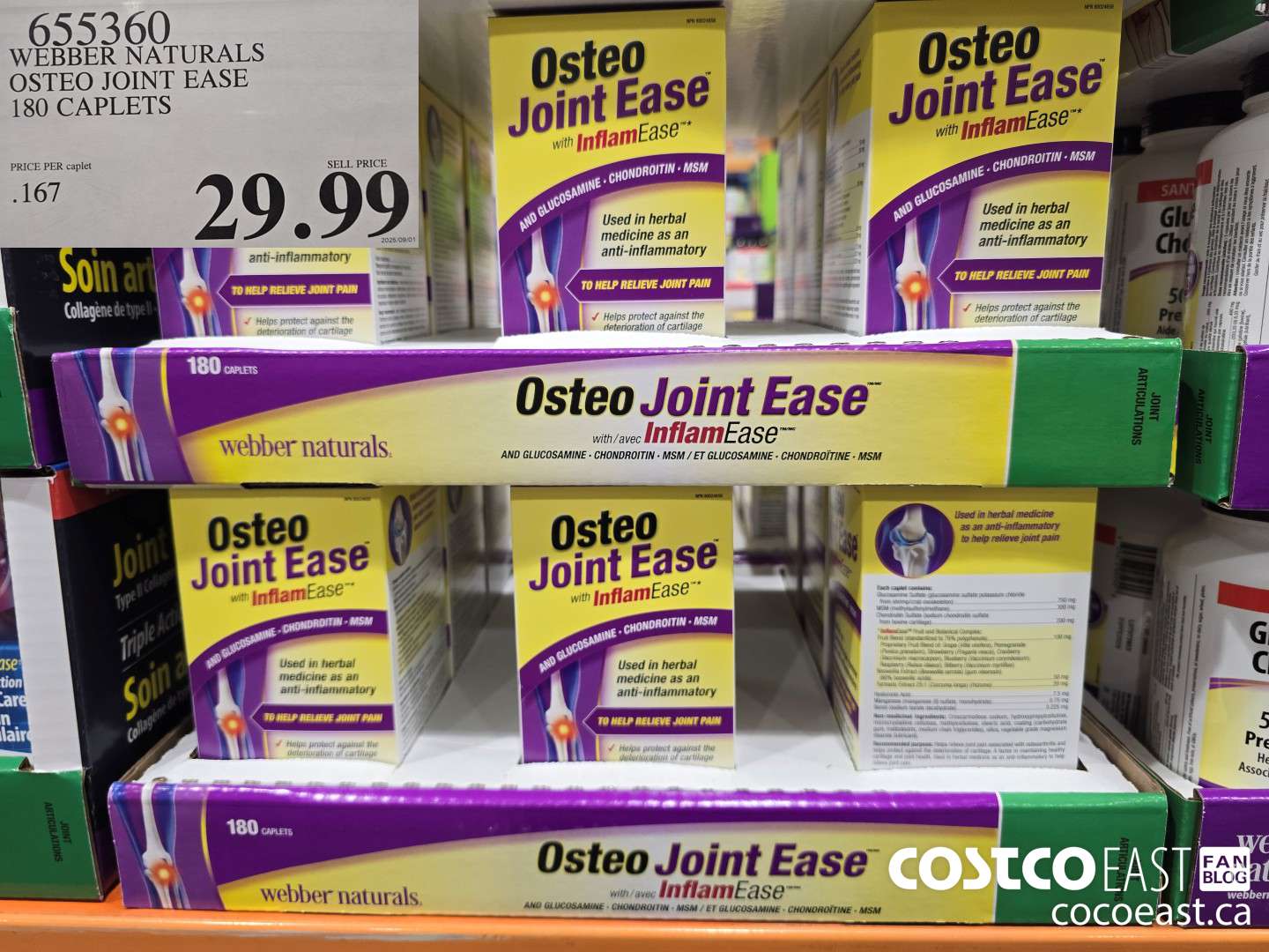 655360 WEBBER NATURALS OSTEO JOINT EASE 180 CAPLETS $29.99