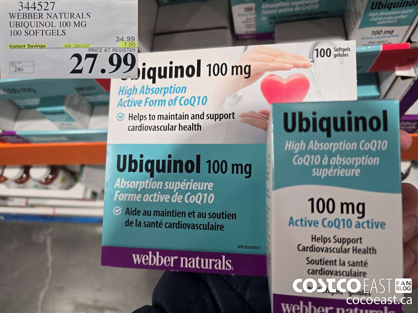 344527 WEBBER NATURALS UBIQUINOL 100 MG 100 SOFTGELS ($7.00 INSTANT SAVINGS EXPIRES ON 2025-12-07) $27.99