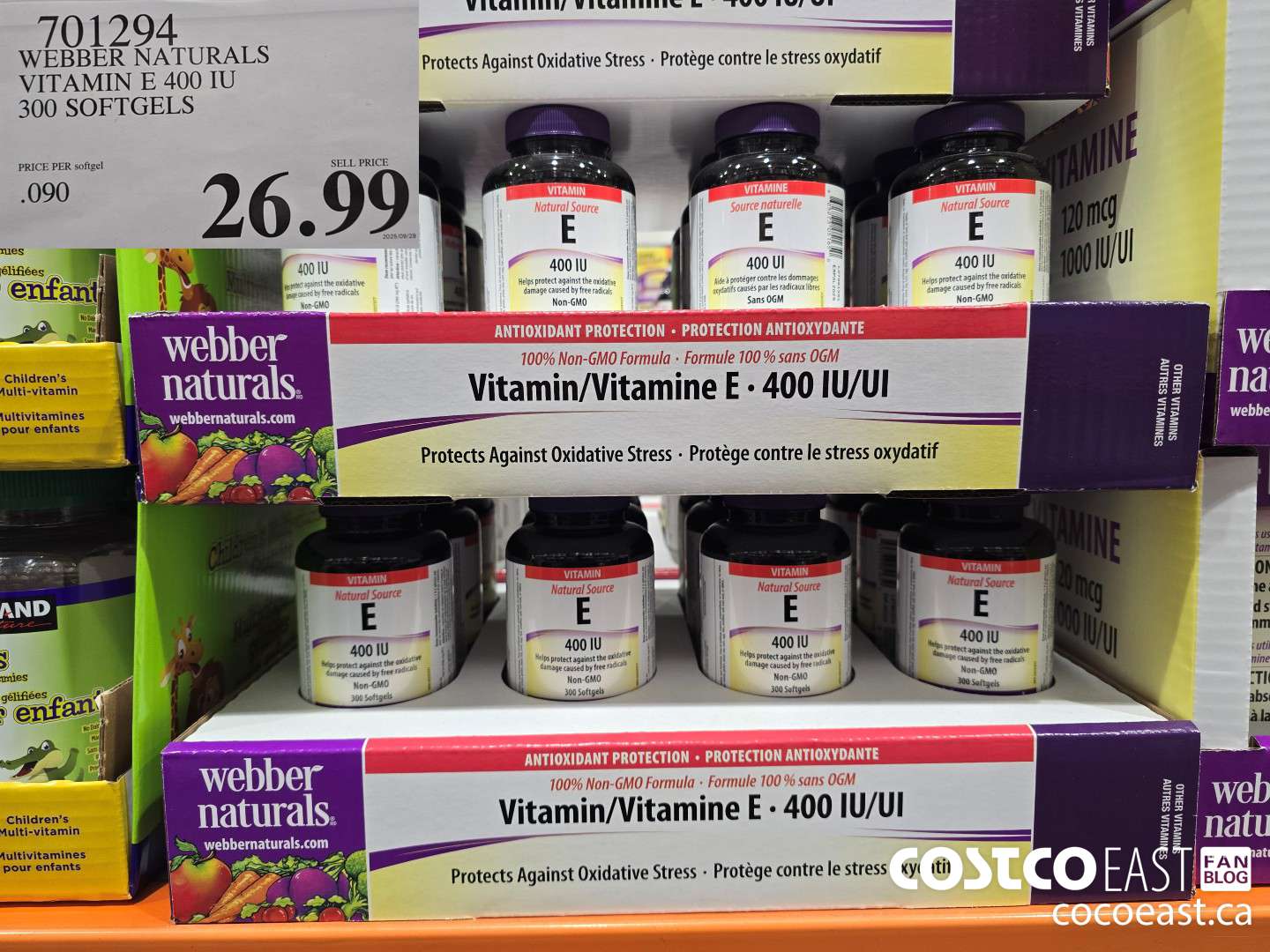 701294 WEBBER NATURALS VITAMIN E NATURAL 400 IU 300 SOFTGELS $26.99