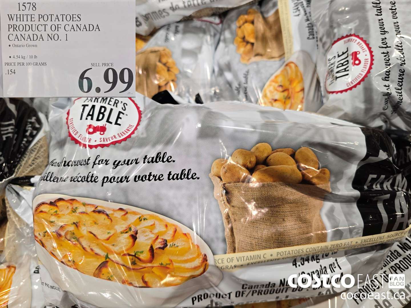 1578 WHITE POTATOES PRODUCT OF CANADA CANADA NO. 1 $6.99
