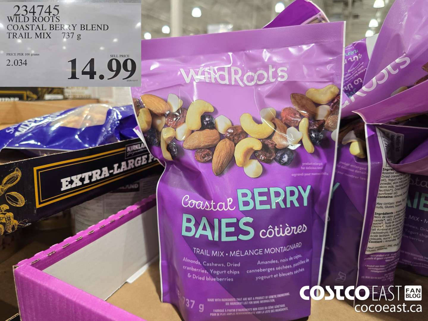 234745 WILD ROOTS COASTAL BERRY TRAIL MIX 737 G $14.99