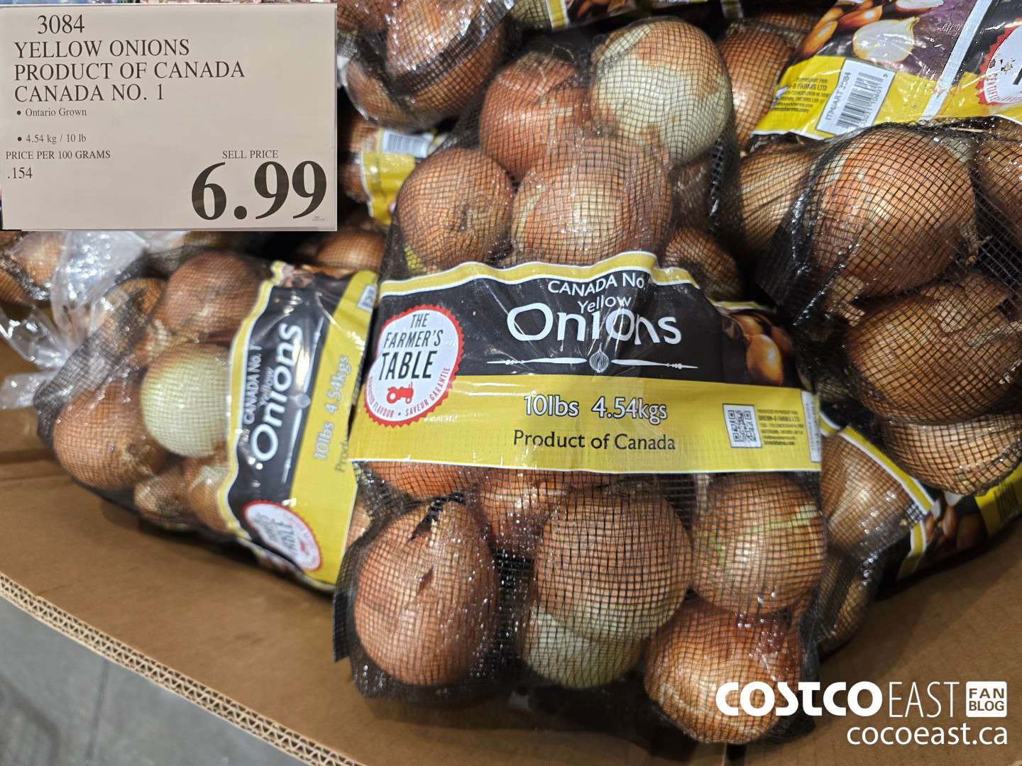 3084 YELLOW ONIONS PRODUCT OF CANADA CANADA NO. 1 $6.99