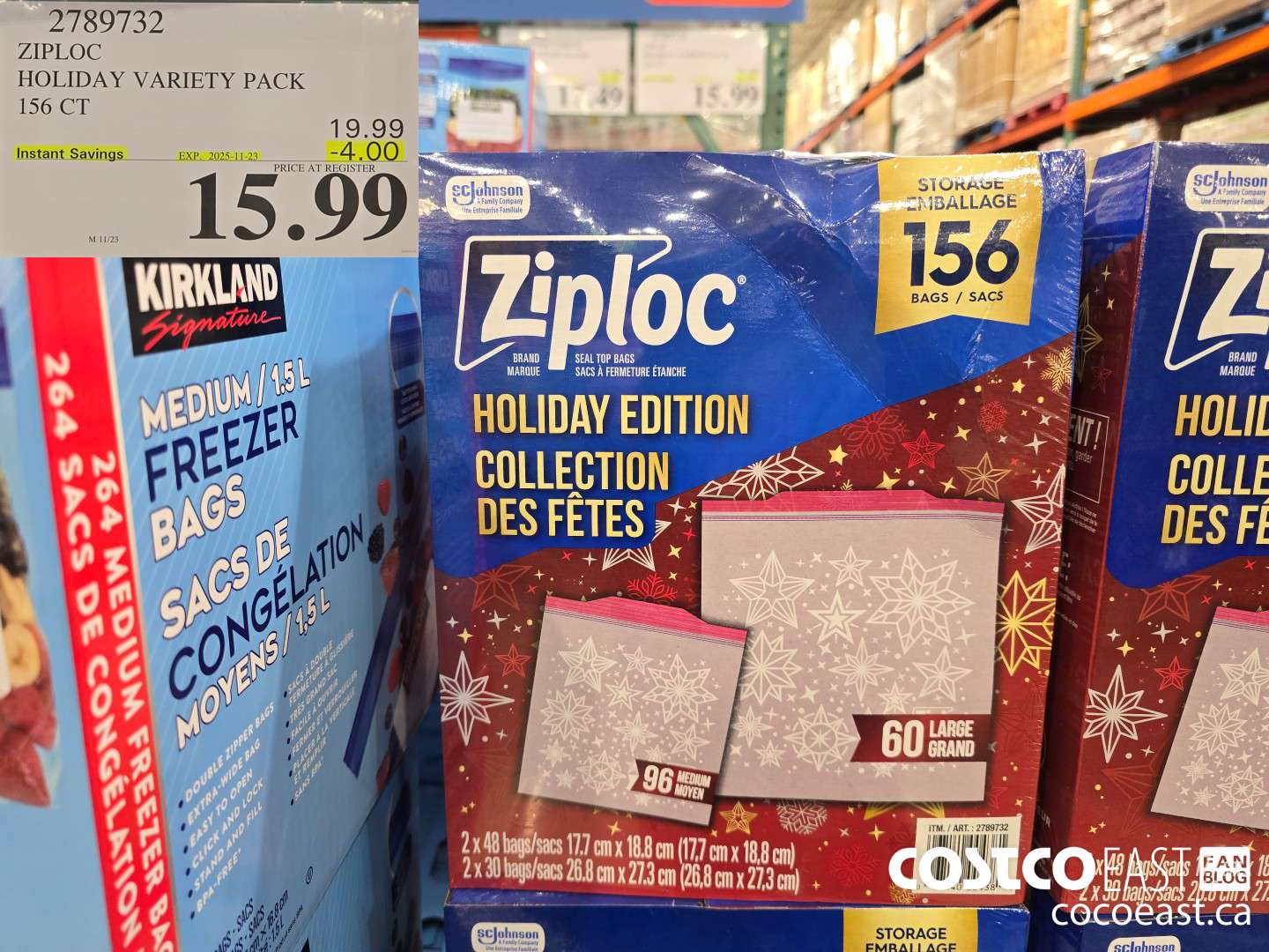 2189732 ZIPLOC HOLIDAY VARIETY PACK 156 CT ($4.00 INSTANT SAVINGS EXPIRES ON 2025-11-23) $15.99
