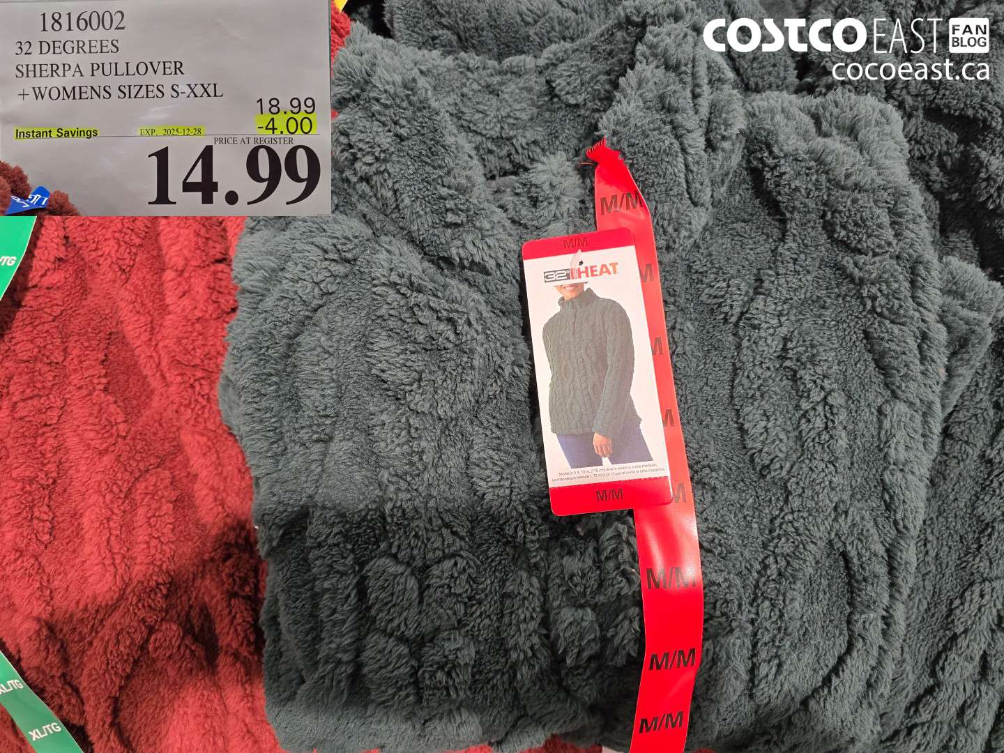 1816002 32 DEGREES SHERPA PULLOVER +WOMENS SIZES S-XXL ($4.00 INSTANT SAVINGS EXPIRES ON 2025-12-28) $14.99