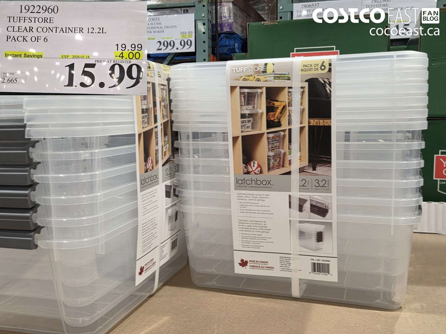 1922960 ACCENT CLEAR CONTAINER 12.2 L PACK OF 6 ($4.00 INSTANT SAVINGS EXPIRES ON 2026-01-18) $15.99