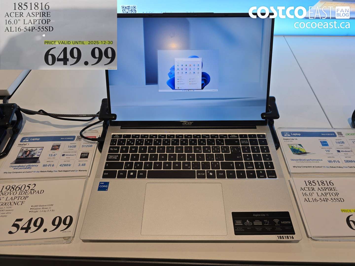1851816 ACER ASPIRE 16.0° LAPTOP AL16-54P-55SD $649.99