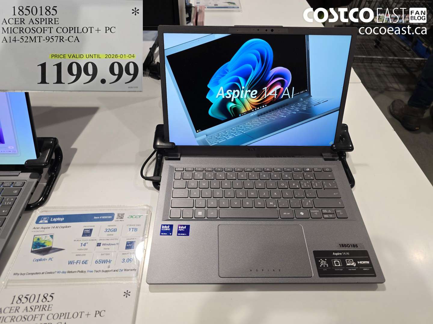 1850185 ACER ASPIRE MICROSOFT COPILOT+ PC A14-52MT-957R-CA $1199.99