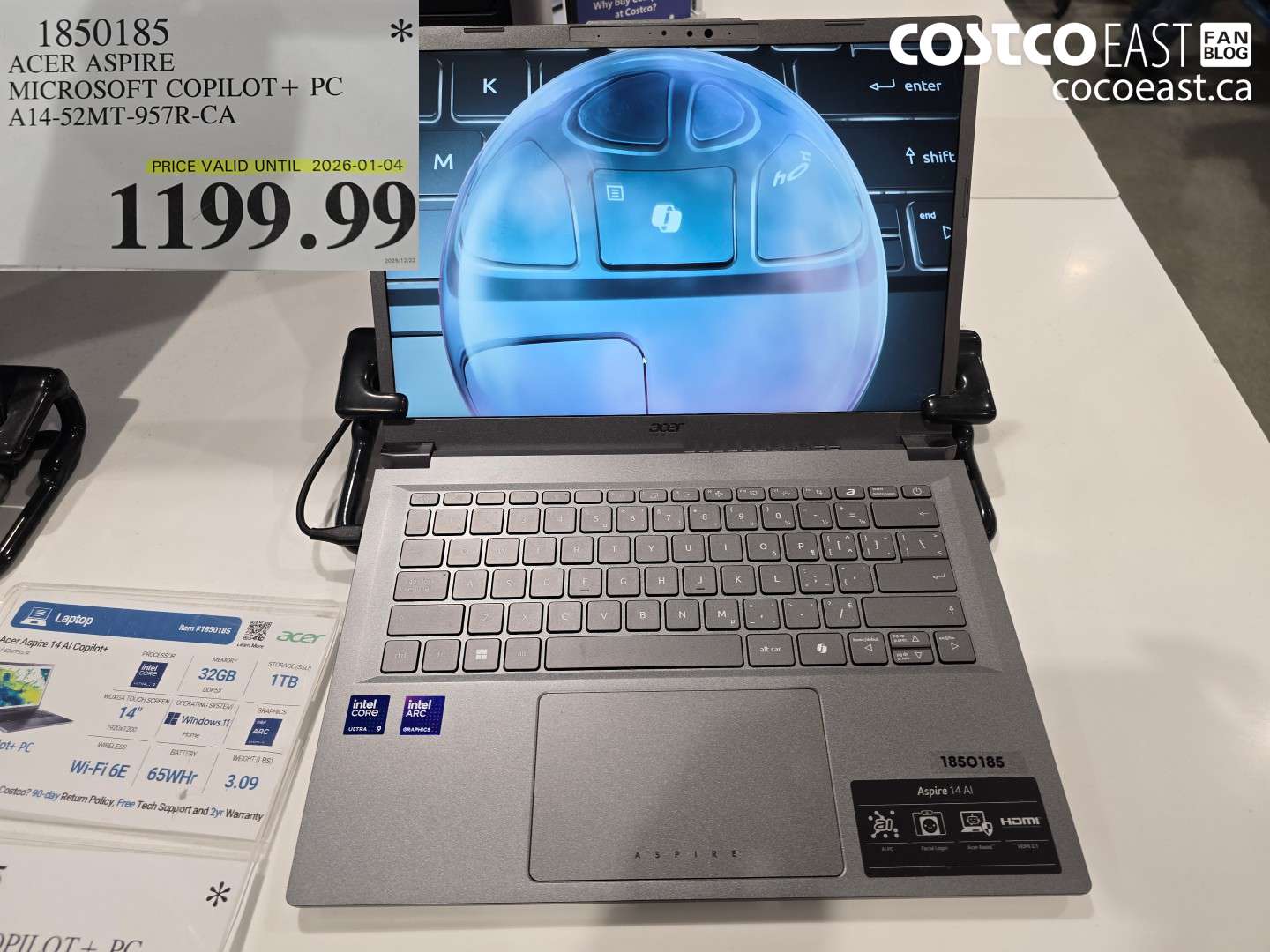 1850185 ACER ASPIRE MICROSOFT COPILOT+ PC A14-52MT-957R-CA $1199.99