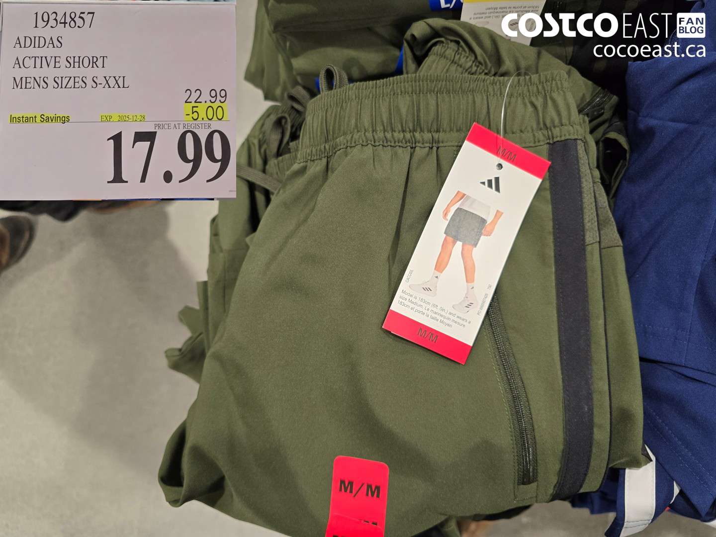 1934857 ADIDAS ACTIVE SHORT MENS SIZES S-XXL ($5.00 INSTANT SAVINGS EXPIRES ON 2025-12-28) $17.99