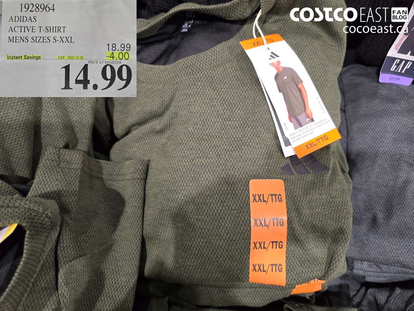 1928964 ADIDAS ACTIVE T-SHIRT MENS SIZES S-XXL ($4.00 INSTANT SAVINGS EXPIRES ON 2025-12-28) $14.99