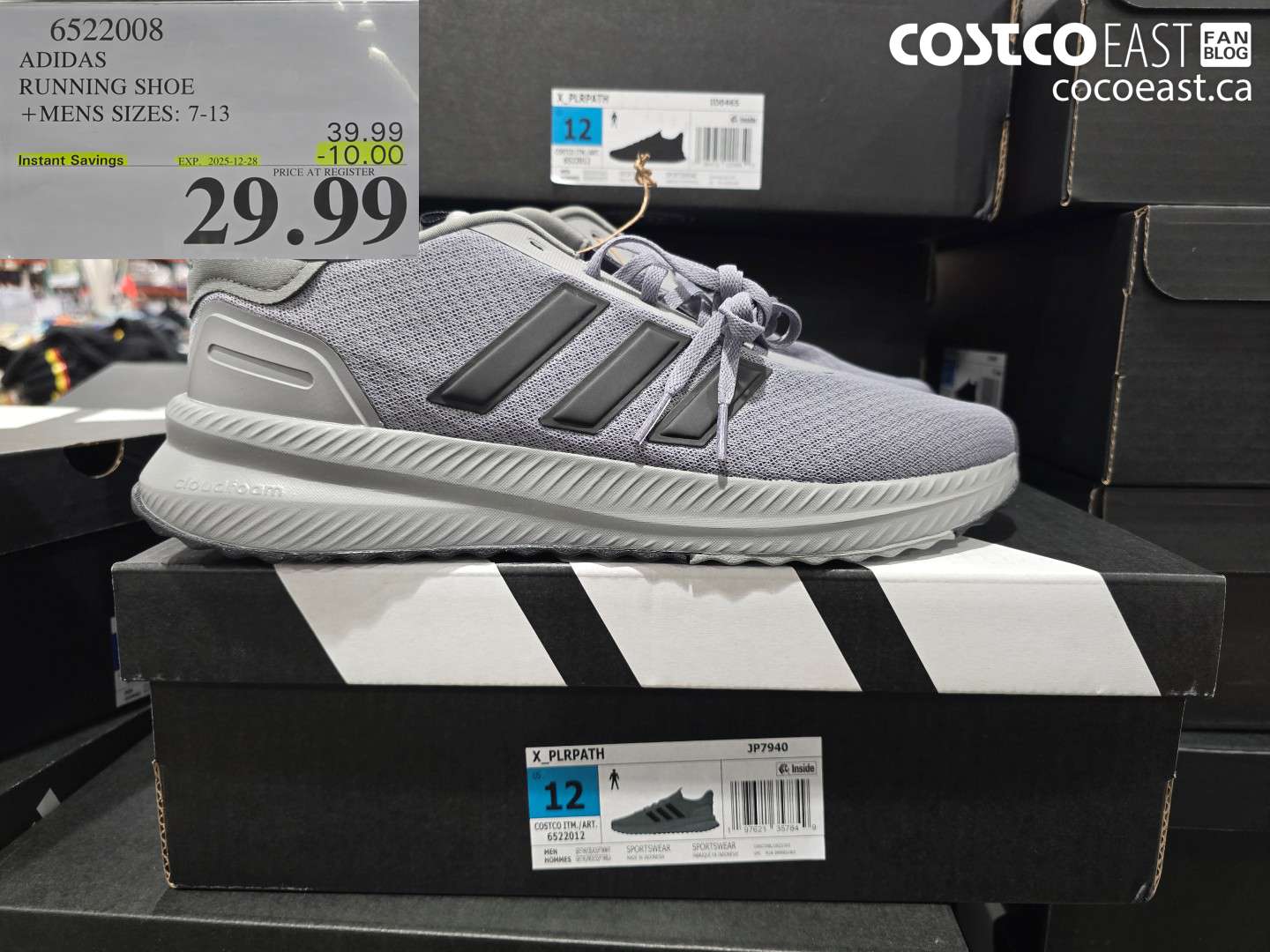 6522008 ADIDAS RUNNING SHOE +MENS SIZES: 7-13 ($10.00 INSTANT SAVINGS EXPIRES ON 2025-12-28) $29.99