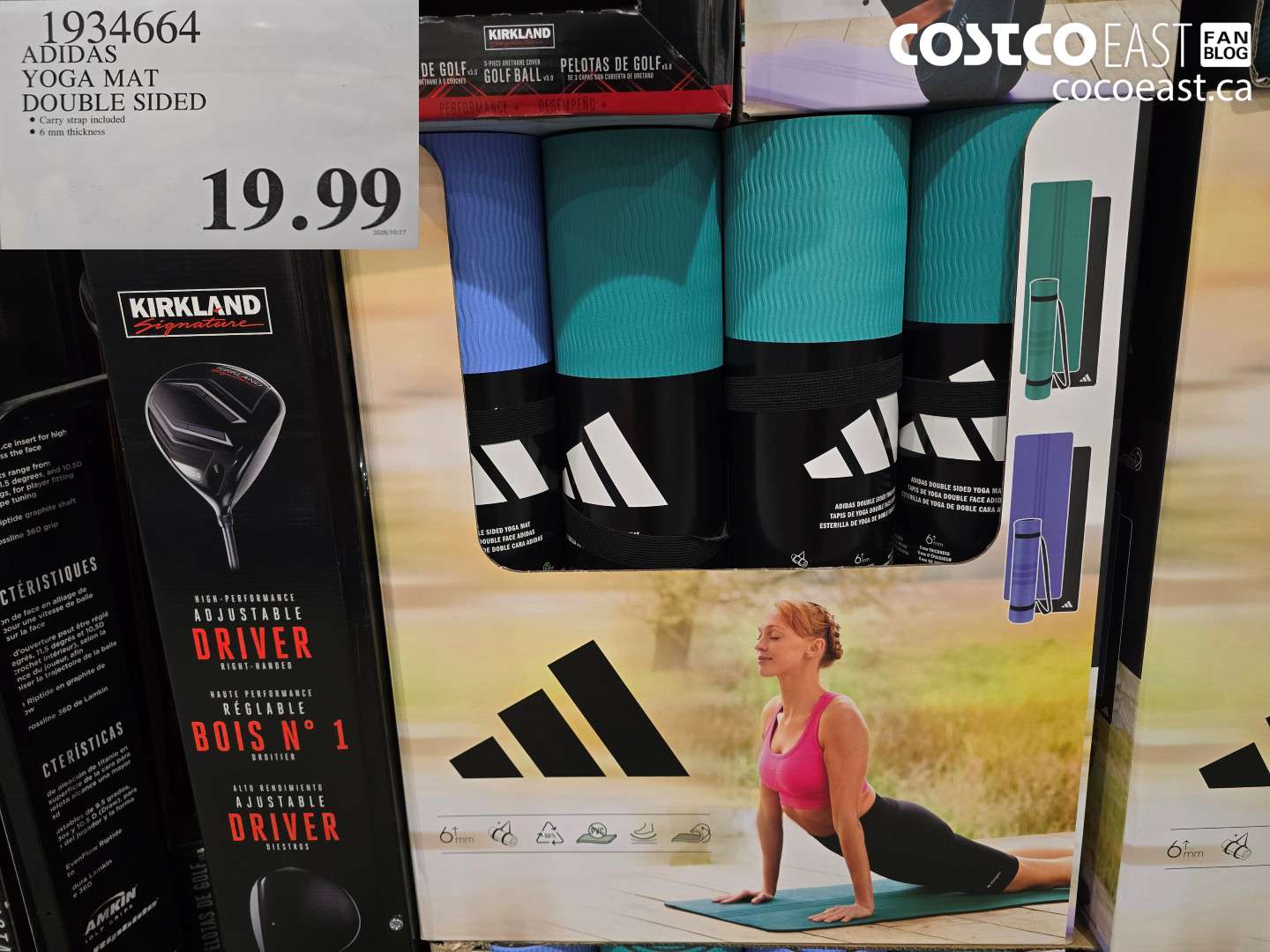 1934664 ADIDAS YOGA MAT DOUBLE SIDED $19.99