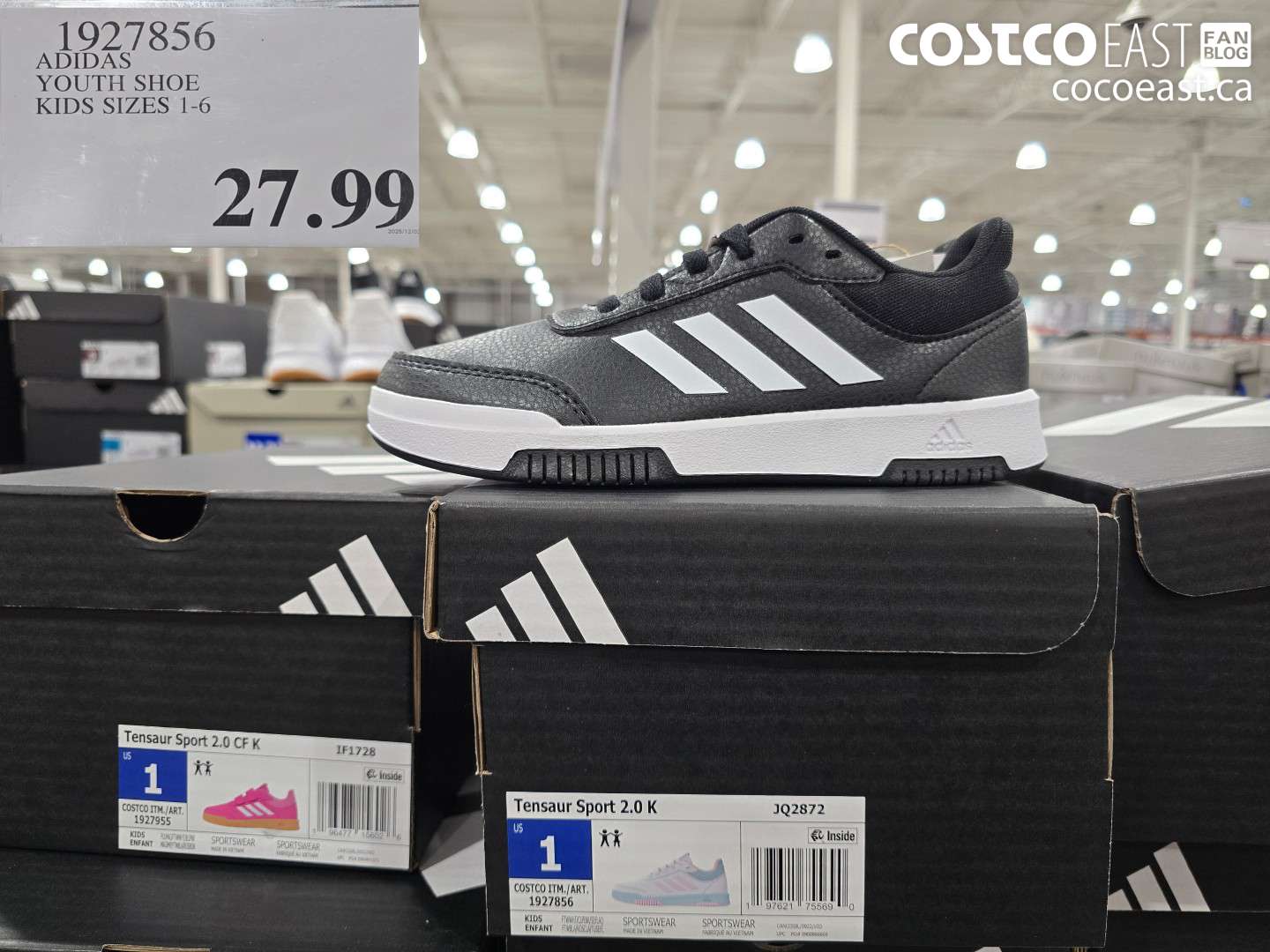 1927856 ADIDAS YOUTH SHOE KIDS SIZES 1-6 $27.99