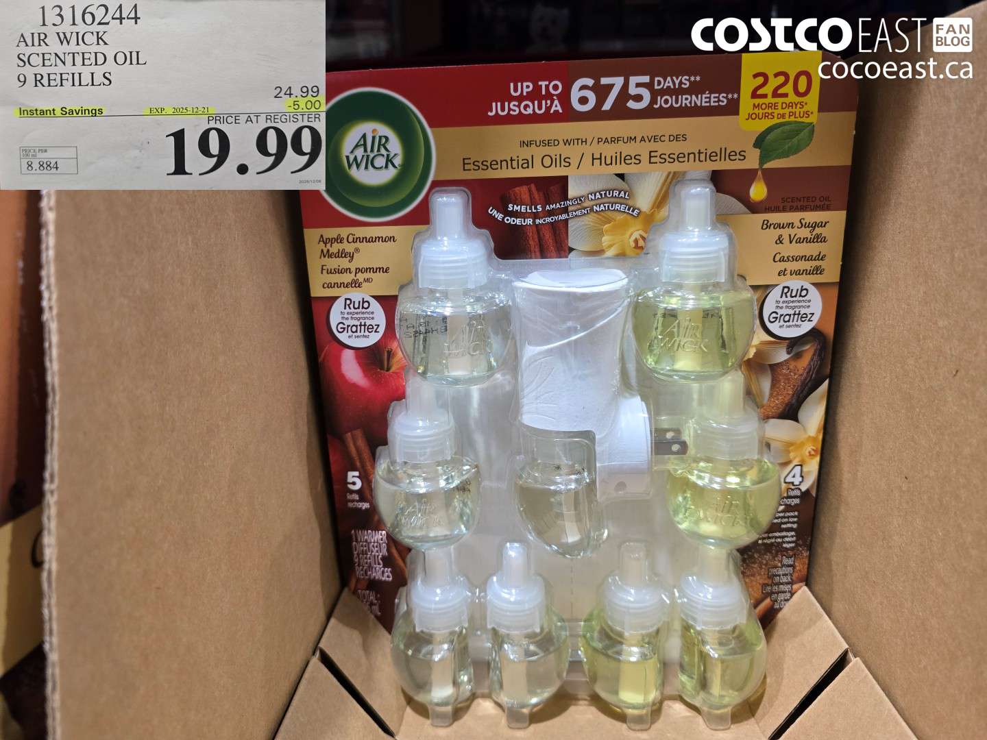 1316244 AIR WICK SCENTED OIL 9 REFILLS ($5.00 INSTANT SAVINGS EXPIRES ON 2025-12-21) $19.99