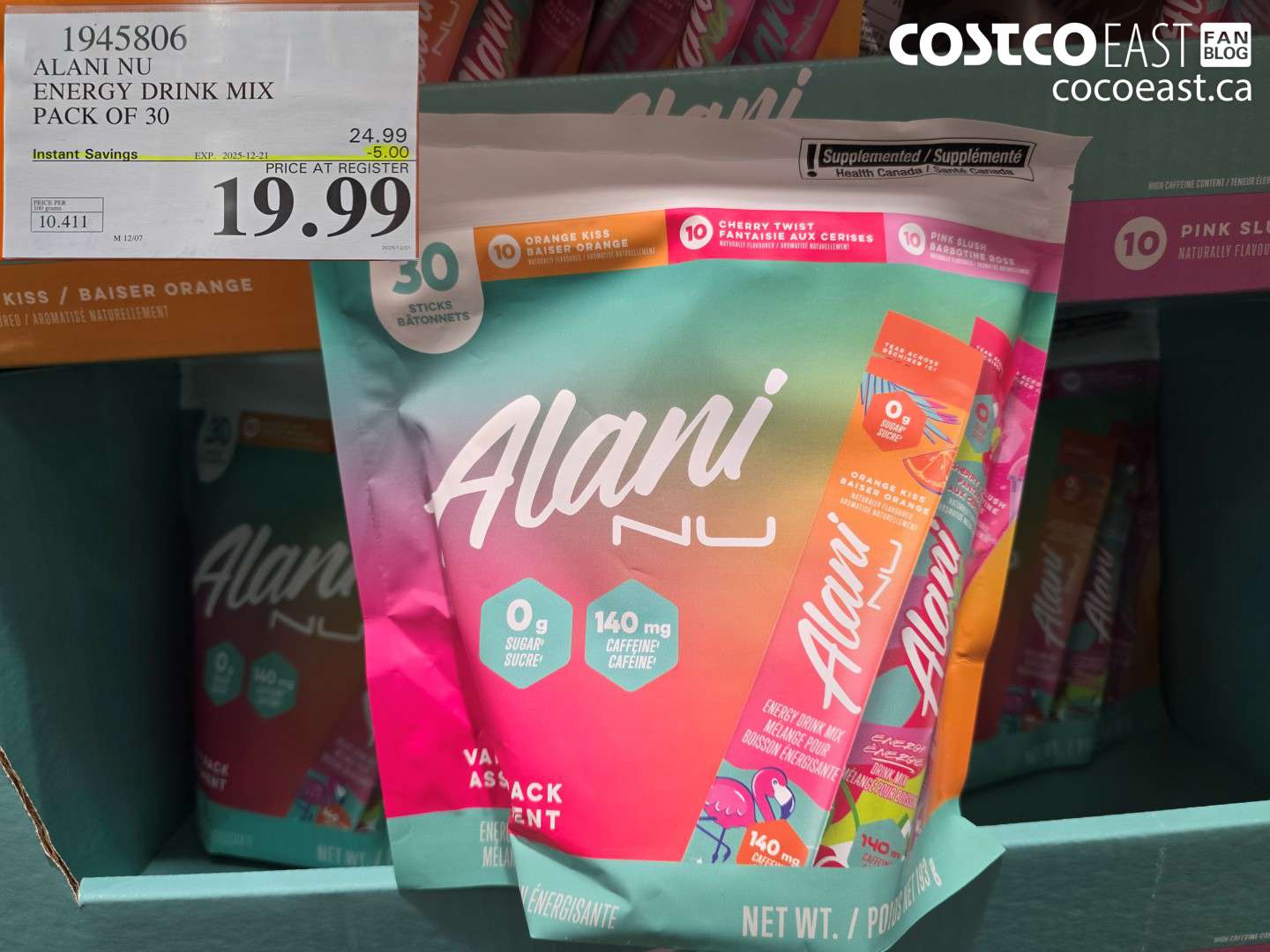 1945806 ALANI NU ENERGY DRINK MIX PACK OF 30 ($5.00 INSTANT SAVINGS EXPIRES ON 2025-12-21) $19.99