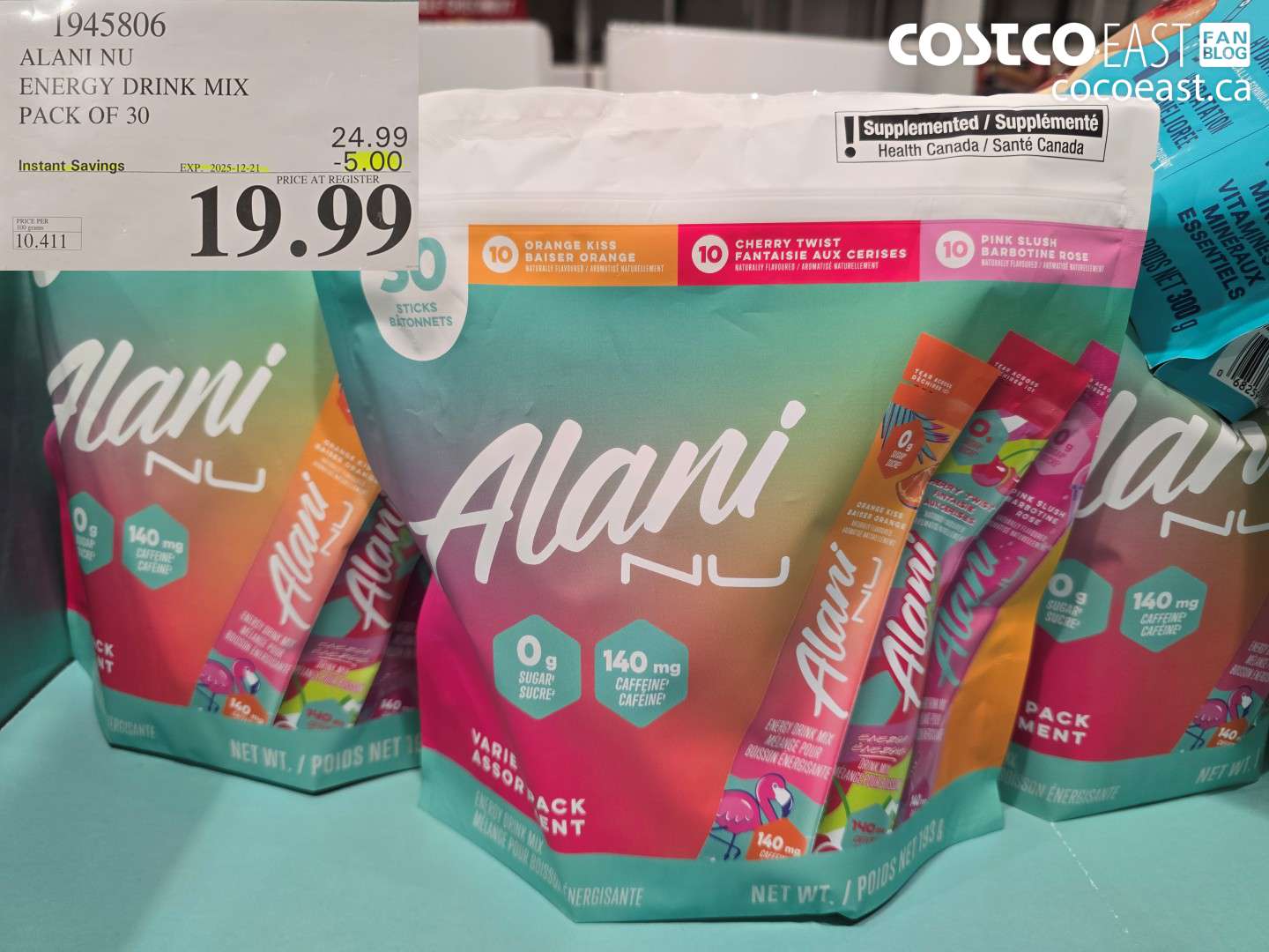 1945806 ALANI NU ENERGY DRINK MIX PACK OF 30 ($5.00 INSTANT SAVINGS EXPIRES ON 2025-12-21) $19.99