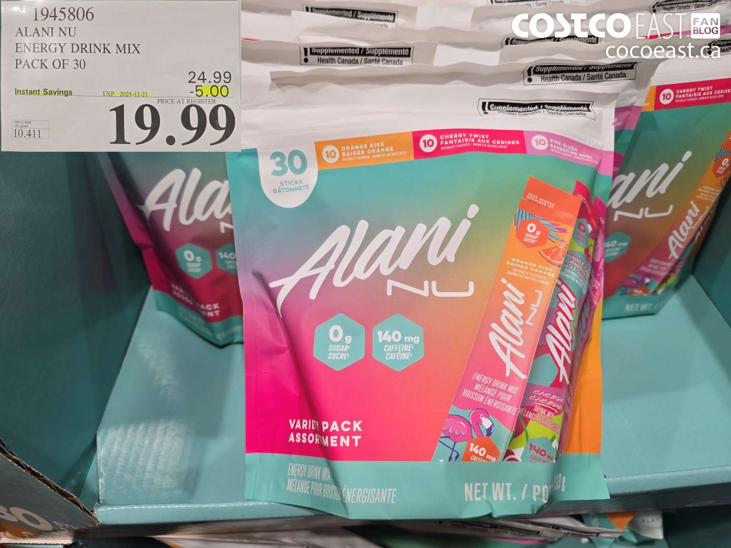 1945806 ALANI NU ENERGY DRINK MIX PACK OF 30 ($5.00 INSTANT SAVINGS EXPIRES ON 2025-12-21) $19.99