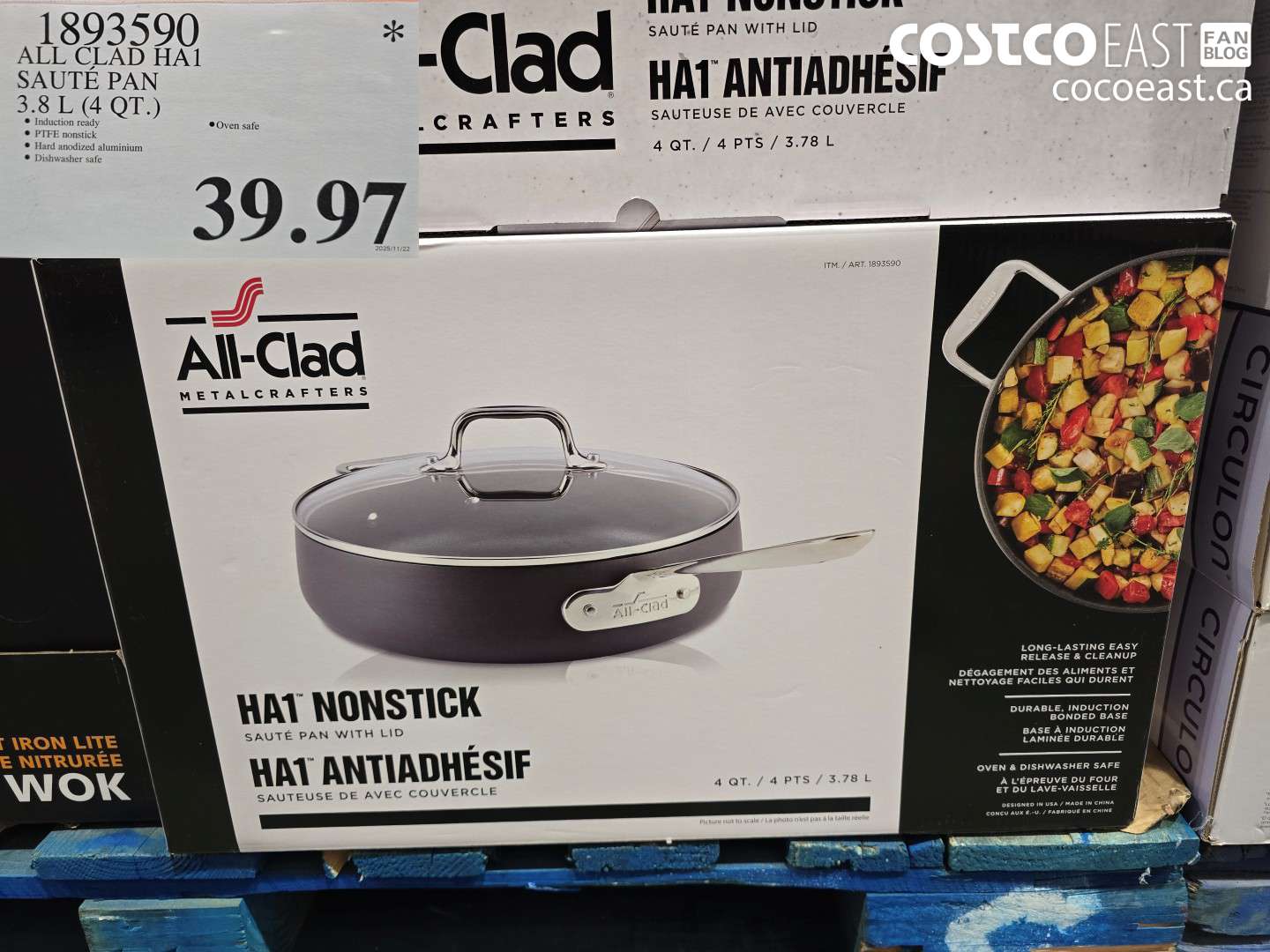 1893590 ALL CLAD HA1 SAUTE PAN 3.8 L (4 QT.) $39.97