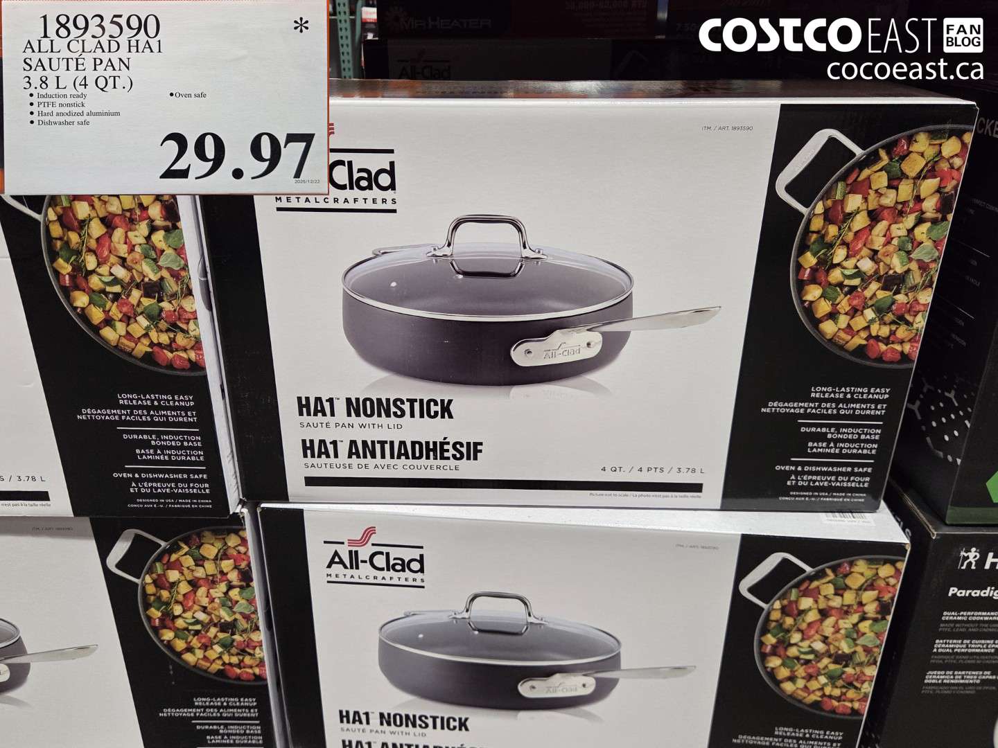 1893590 ALL CLAD HA1 SAUTE PAN 3.8 L (4 QT.) $29.97