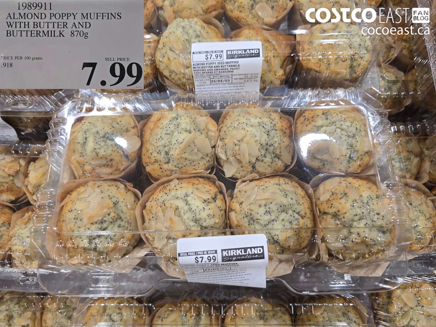 1989911 ALMOND POPPY MUFFINS WITH BUTTER AND BUTTERMILK 870g $7.99