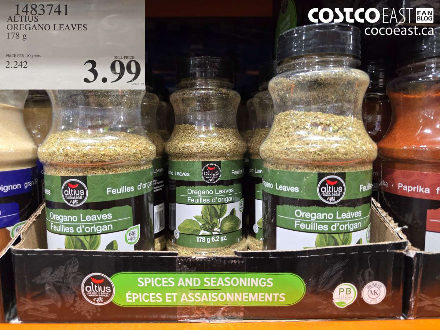 1483741 ALTIUS OREGANO LEAVES 178 G $3.99