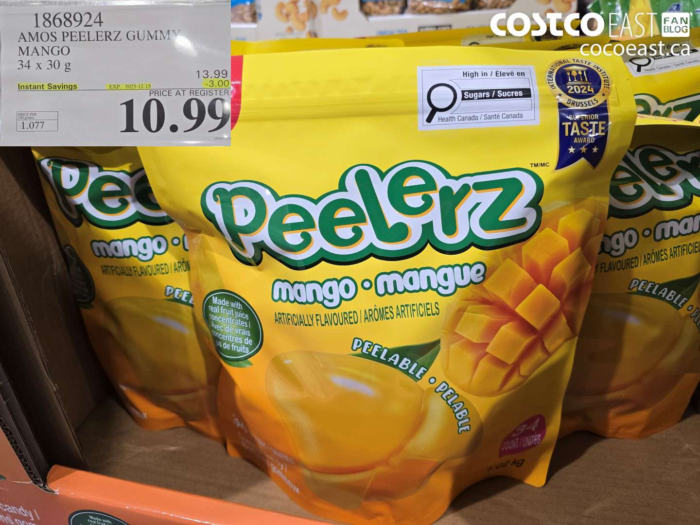 1868924 AMOS PEELERZ MANGO GUMMY 34 x 30g ($3.00 INSTANT SAVINGS EXPIRES ON 2025-12-15) $10.99