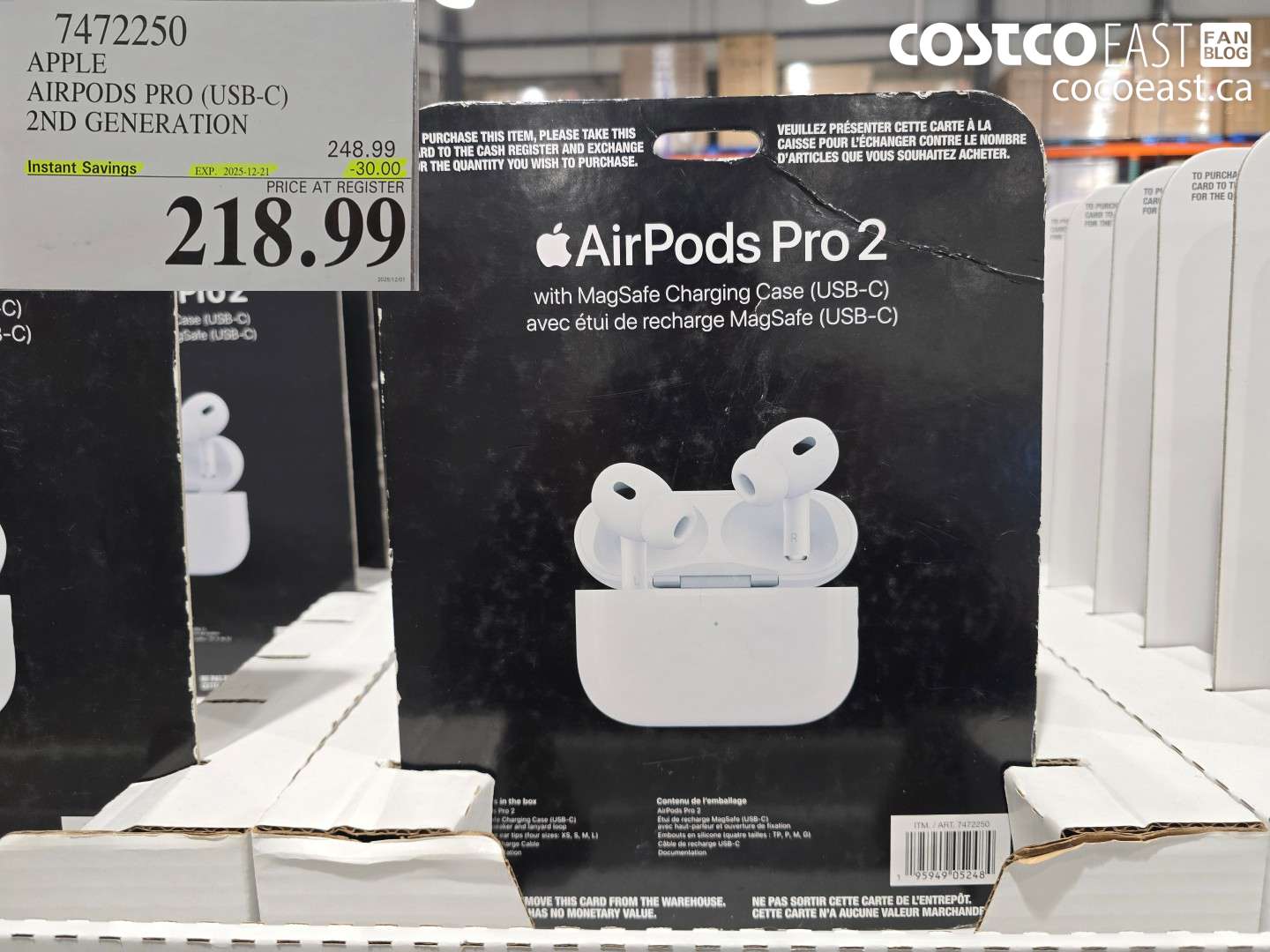 7472250 APPLE AIRPODS PRO (USB-C) 2ND GENERATION ($30.00 INSTANT SAVINGS EXPIRES ON 2025-12-21) $218.99