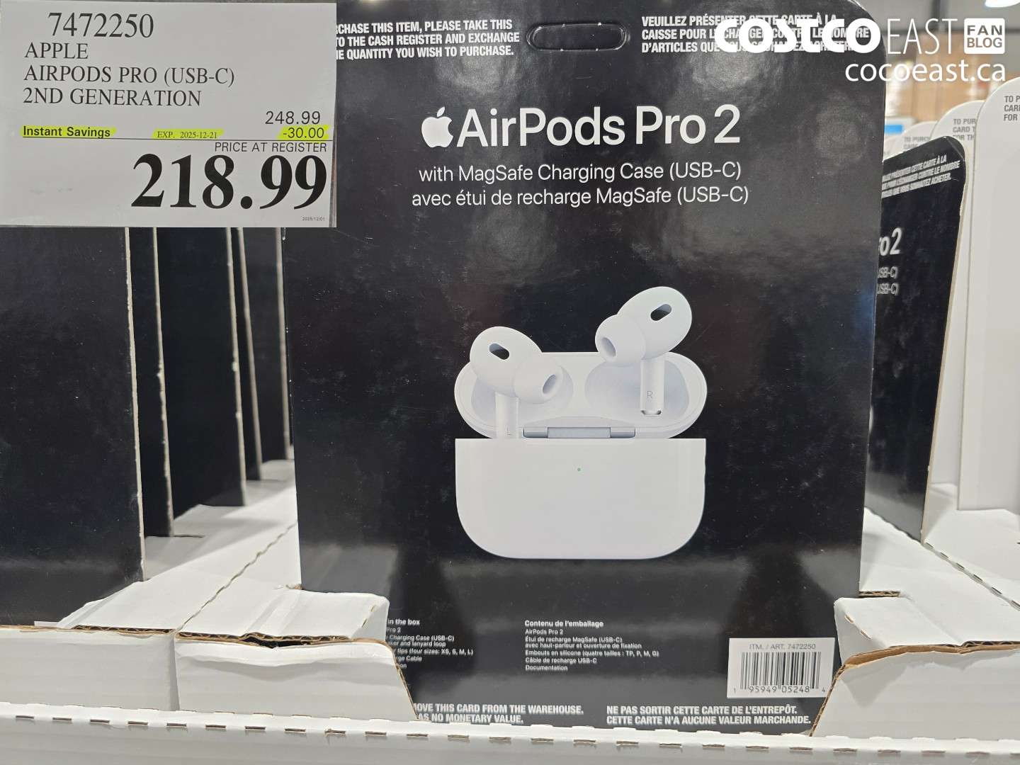 7472250 APPLE AIRPODS PRO (USB-C) 2ND GENERATION ($30.00 INSTANT SAVINGS EXPIRES ON 2025-12-21) $218.99