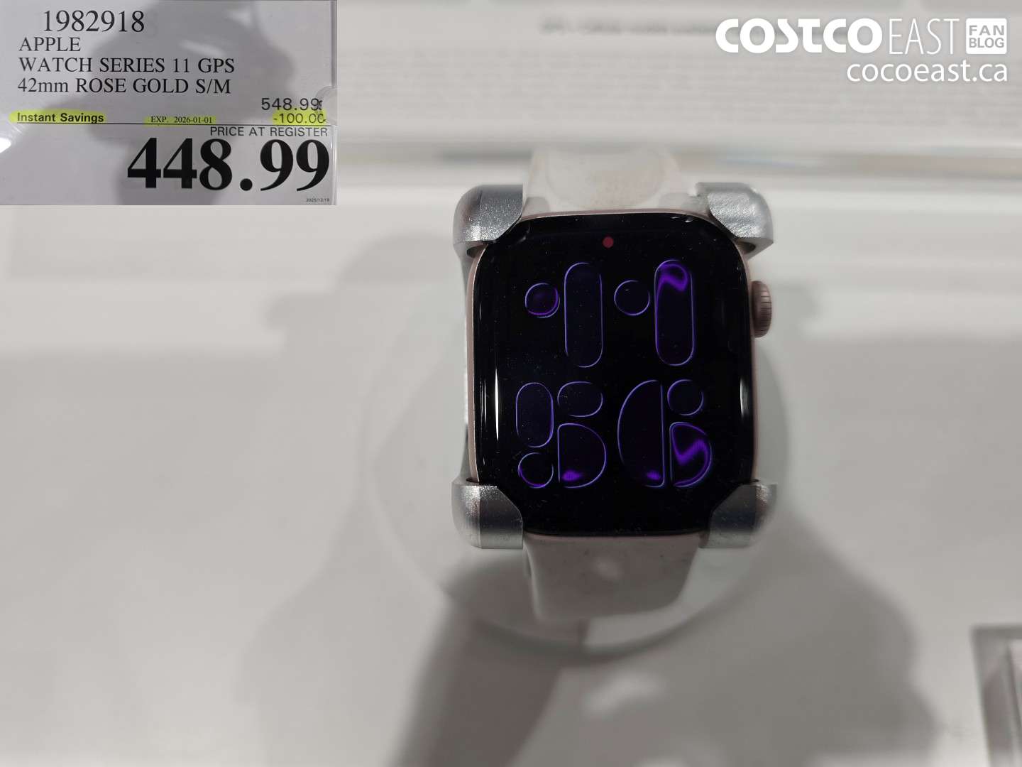 1982918 APPLE WATCH SERIES 11 GPS 42mm ROSE GOLD S/M ($100.00 INSTANT SAVINGS EXPIRES ON 2026-01-01) $448.99