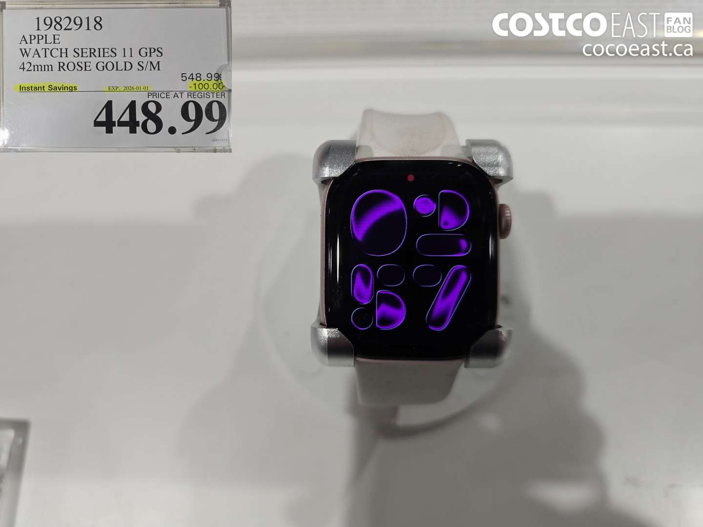 1982918 APPLE WATCH SERIES 11 GPS 42mm ROSE GOLD S/M ($100.00 INSTANT SAVINGS EXPIRES ON 2026-01-01) $448.99