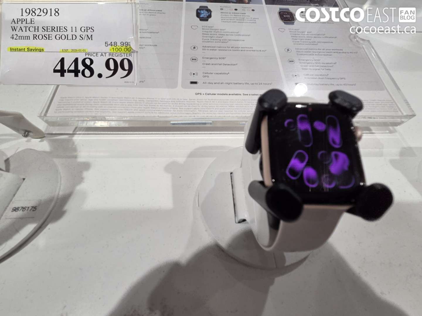 1982918 APPLE WATCH SERIES 11 GPS 42mm ROSE GOLD S/M ($100.00 INSTANT SAVINGS EXPIRES ON 2026-01-01) $448.99