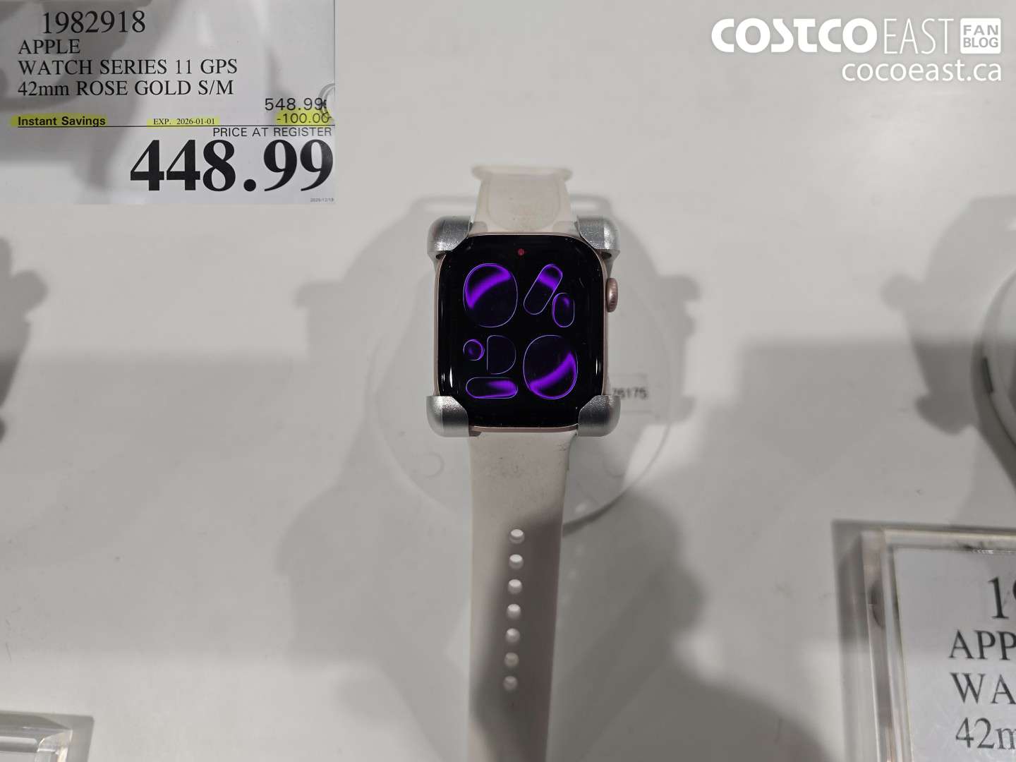 1982918 APPLE WATCH SERIES 11 GPS 42mm ROSE GOLD S/M ($100.00 INSTANT SAVINGS EXPIRES ON 2026-01-01) $448.99