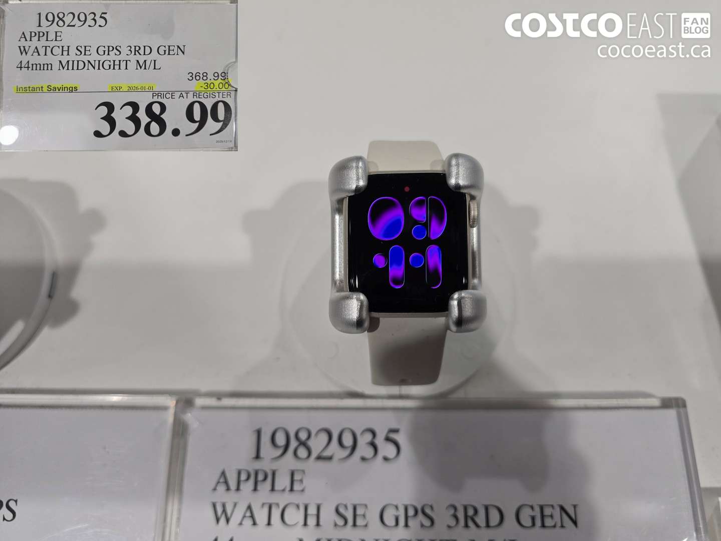 1982935 APPLE WATCH SE GPS 3RD GEN 44mm MIDNIGHT M/L ($30.00 INSTANT SAVINGS EXPIRES ON 2026-01-01) $338.99