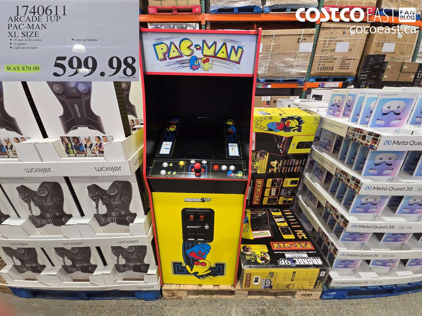 1740611 ARCADE 1UP PAC-MAN XL SIZE $599.98