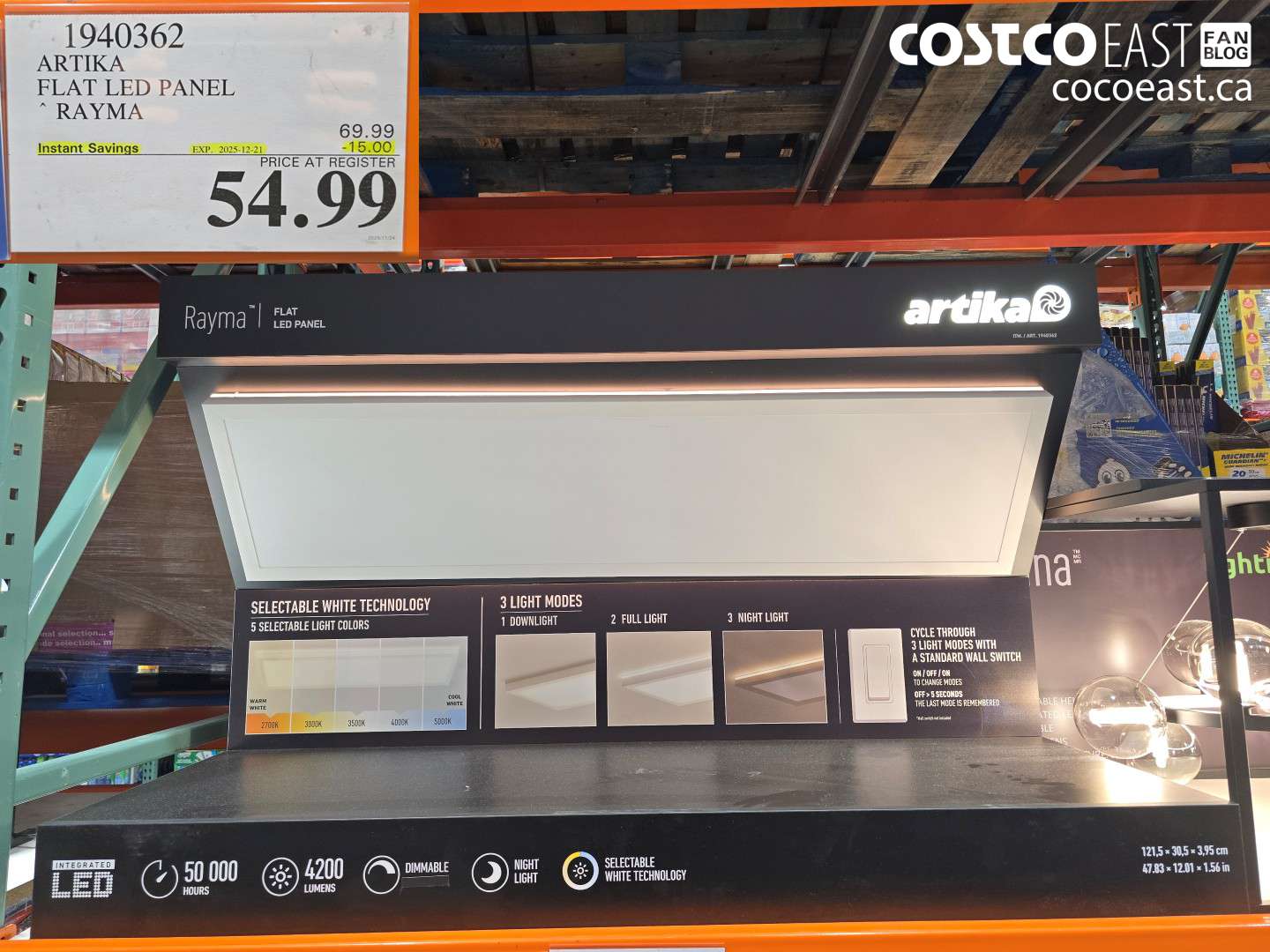 1940362 ARTIKA FLAT LED PANEL ~ RAYMA ($15.00 INSTANT SAVINGS EXPIRES ON 2025-12-21) $54.99