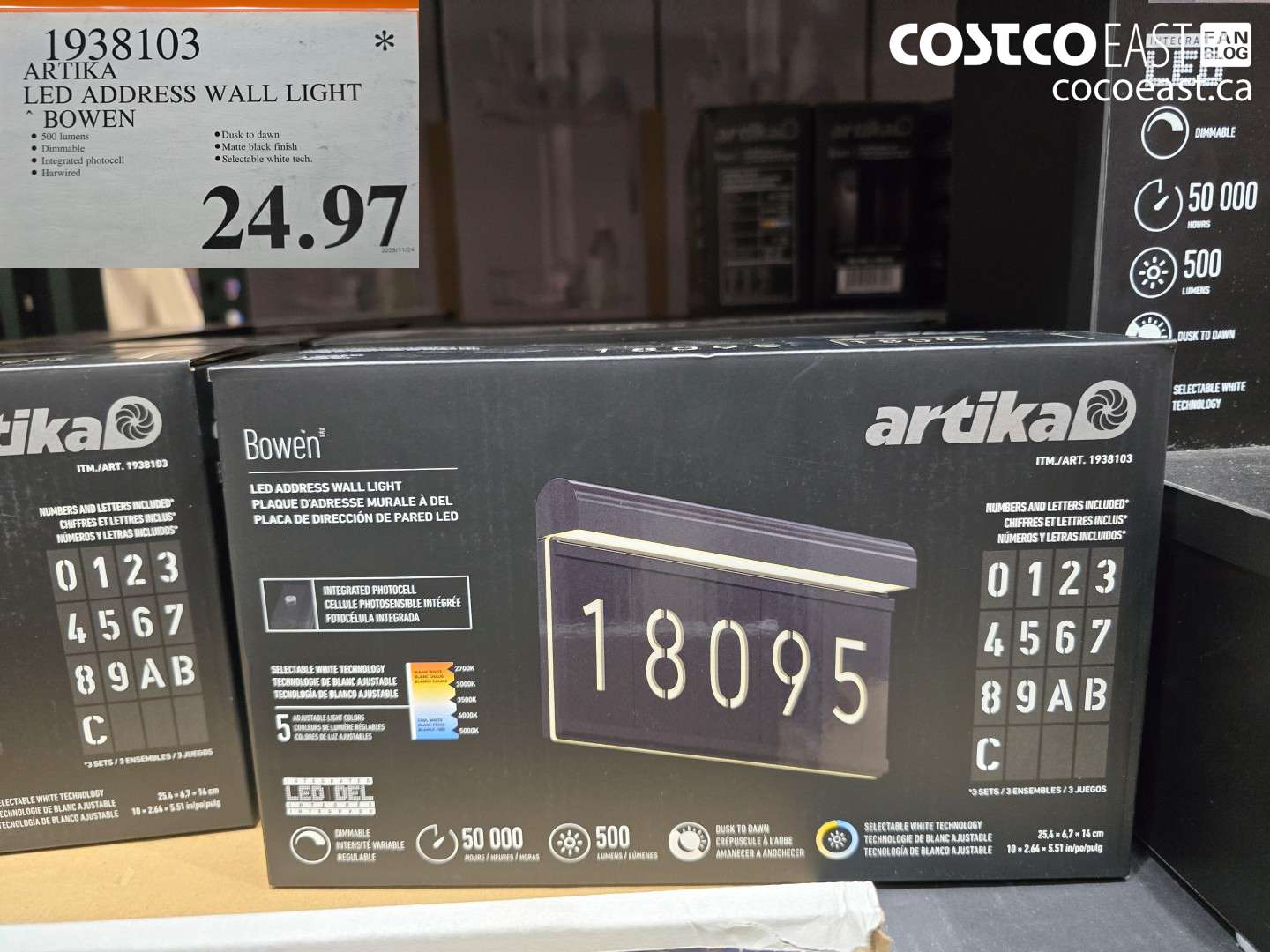 1938103 ARTIKA LED ADDRESS WALL LIGHT BOWEN $24.97