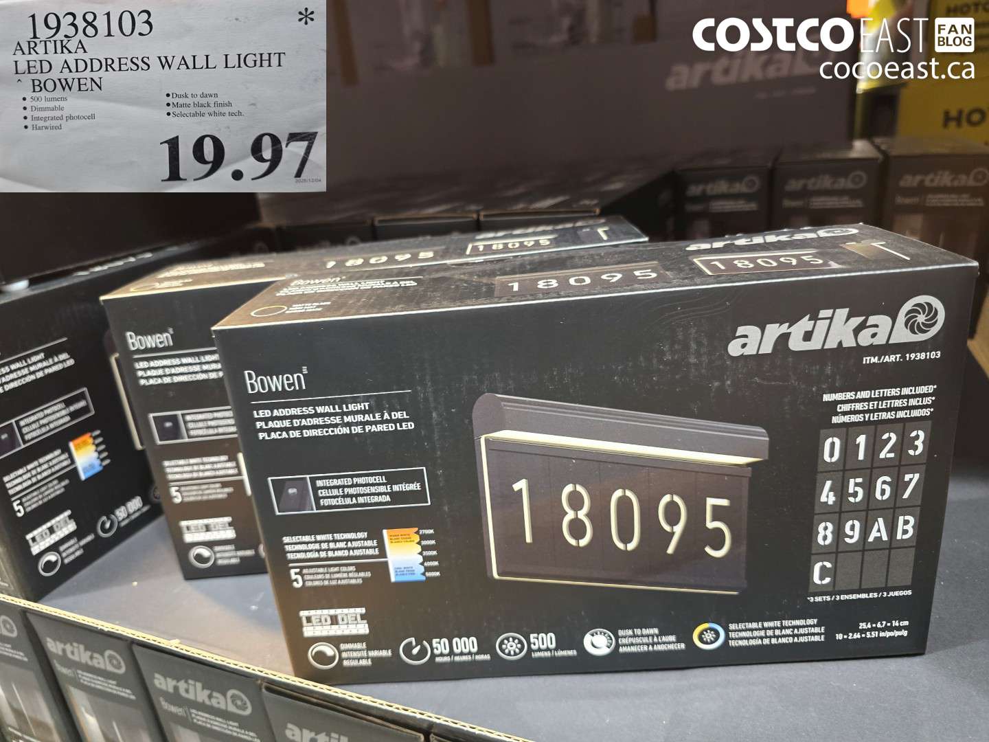 1938103 ARTIKA LED ADDRESS WALL LIGHT BOWEN $19.97