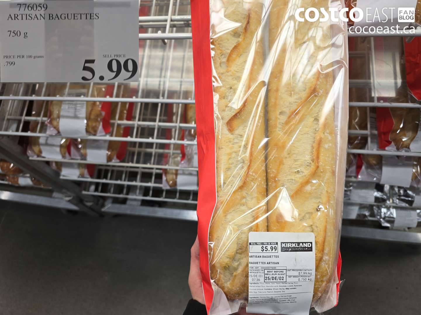 776059 ARTISAN BAGUETTES 750 G $5.99