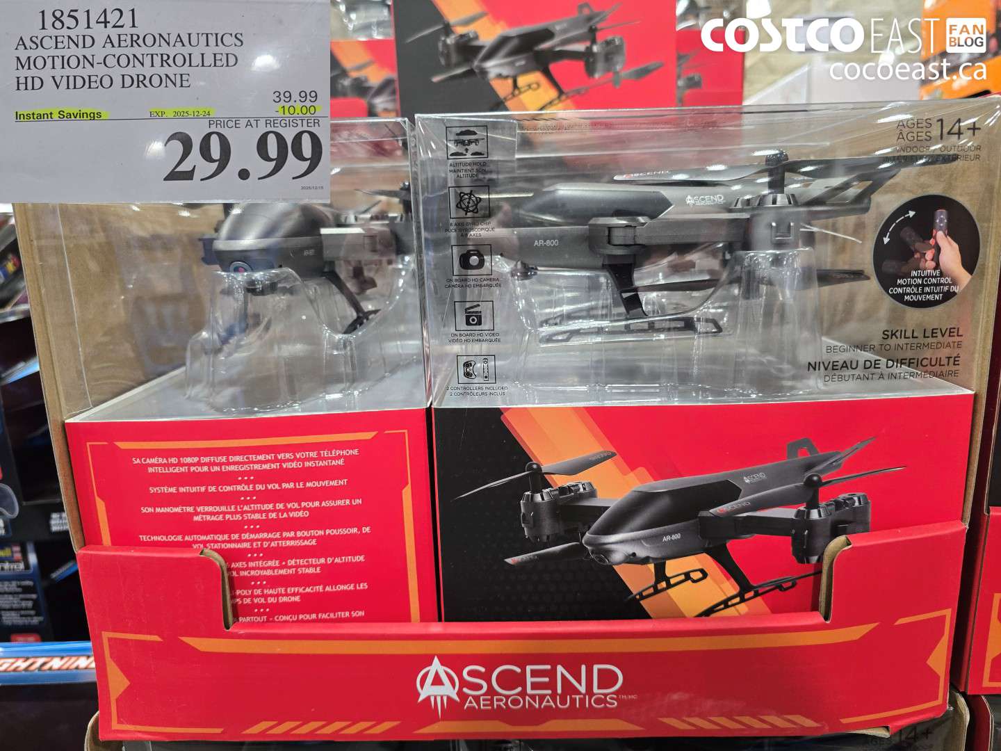 1851421 ASCEND AERONAUTICS MOTION-CONTROLLED HD VIDEO DRONE ($10.00 INSTANT SAVINGS EXPIRES ON 2025-12-24) $29.99