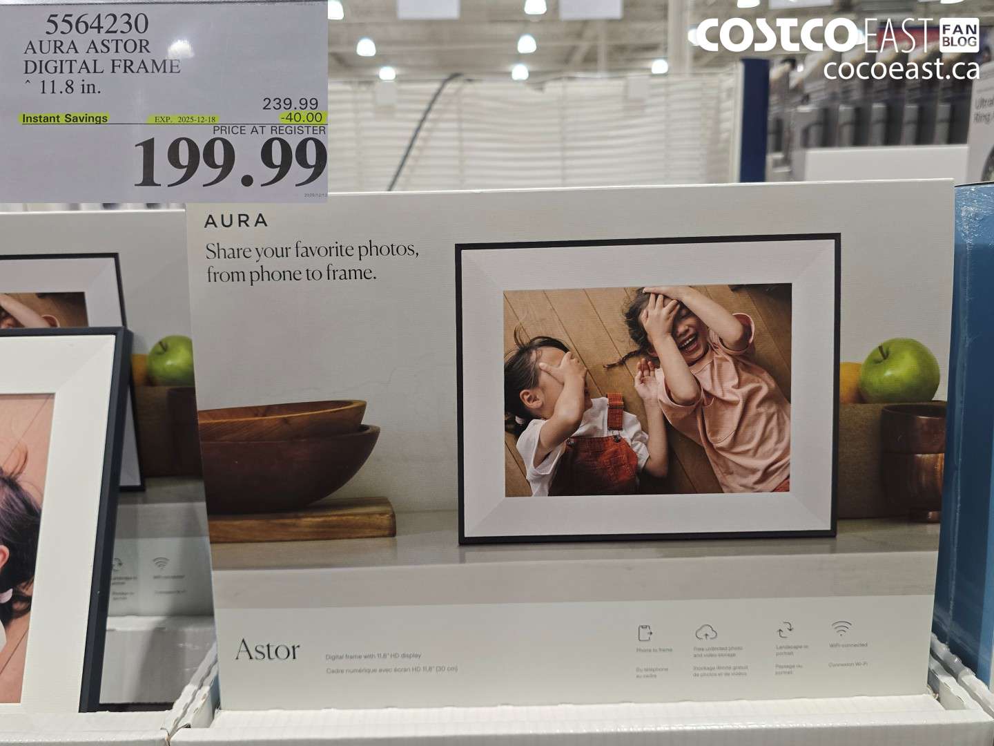 5564230 AURA ASTOR DIGITAL FRAME 11.8 IN ($40.00 INSTANT SAVINGS EXPIRES ON 2025-12-18) $199.99