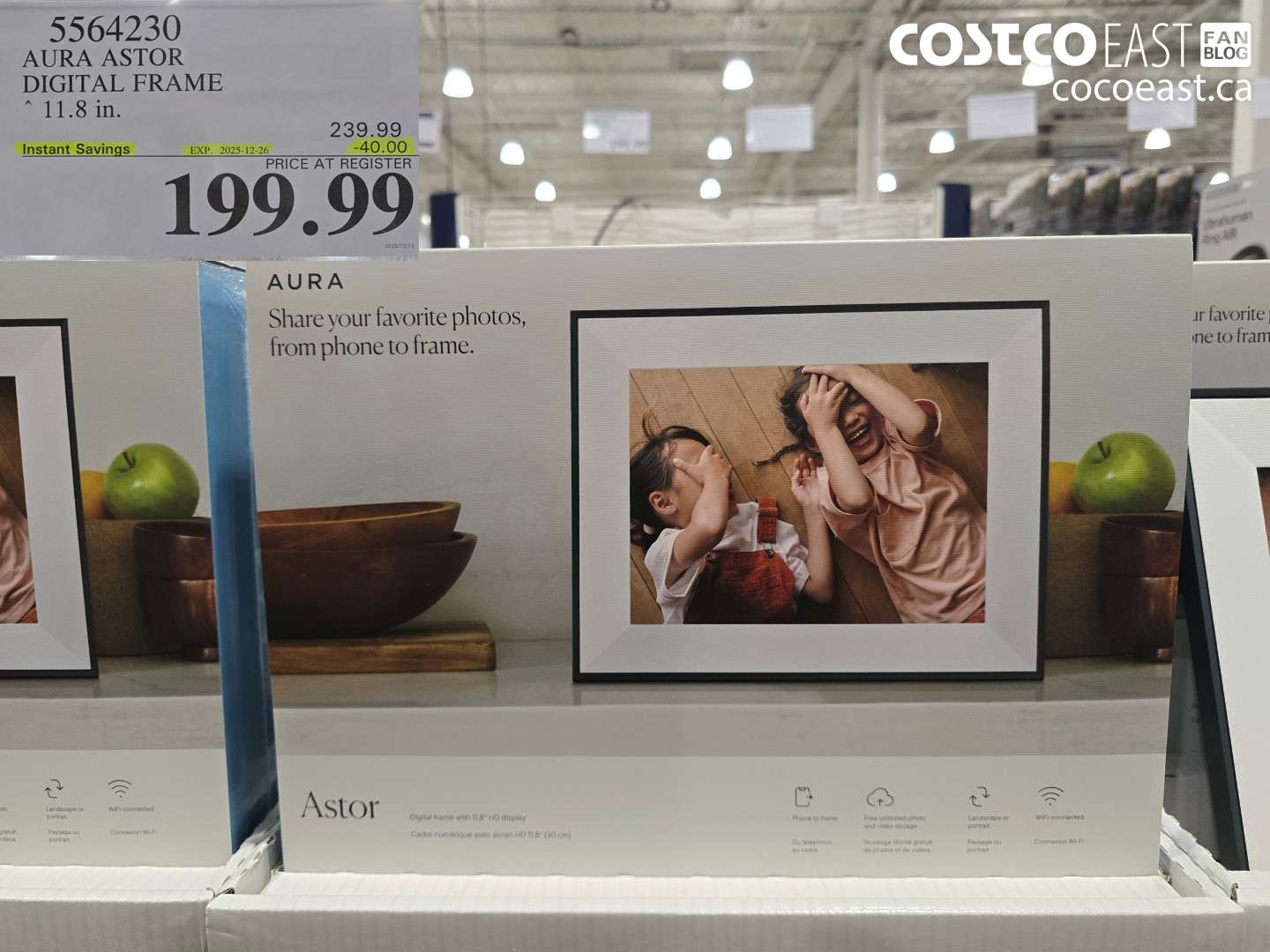 5564230 AURA ASTOR DIGITAL FRAME 11.8 IN ($40.00 INSTANT SAVINGS EXPIRES ON 2025-12-26) $199.99