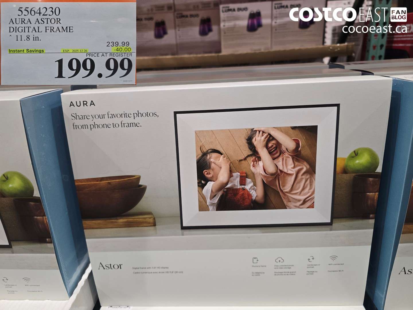 5564230 AURA ASTOR DIGITAL FRAME 11.8 IN ($40.00 INSTANT SAVINGS EXPIRES ON 2025-12-26) $199.99