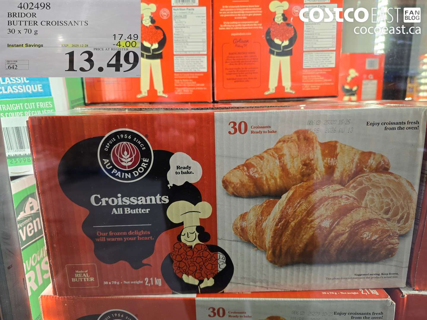 402498 AU PAIN DORE BUTTER CROISSANTS 30 X 70 G ($4.00 INSTANT SAVINGS EXPIRES ON 2025-12-28) $13.49