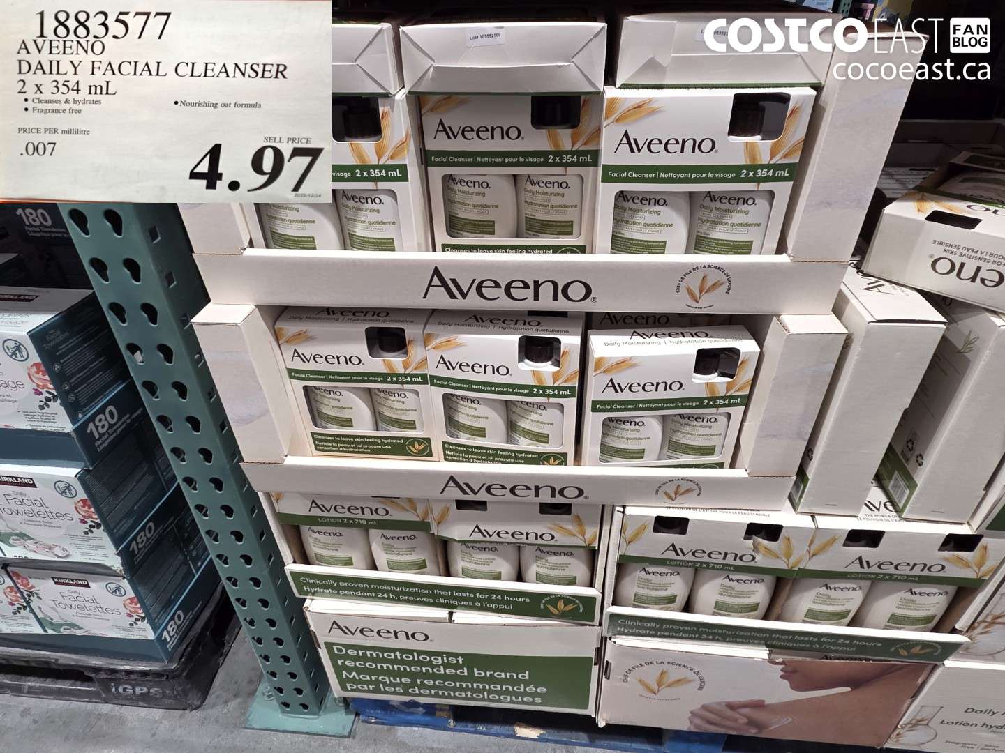 1883577 AVEENO DAILY FACIAL CLEANSER 2 x 354 ML $4.97