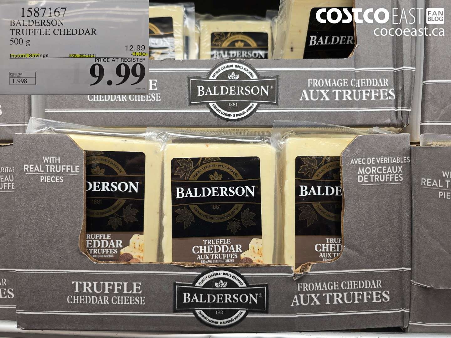 1587167 BALDERSON TRUFFLE CHEDDAR 500 g ($3.00 INSTANT SAVINGS EXPIRES ON 2025-12-21) $9.99