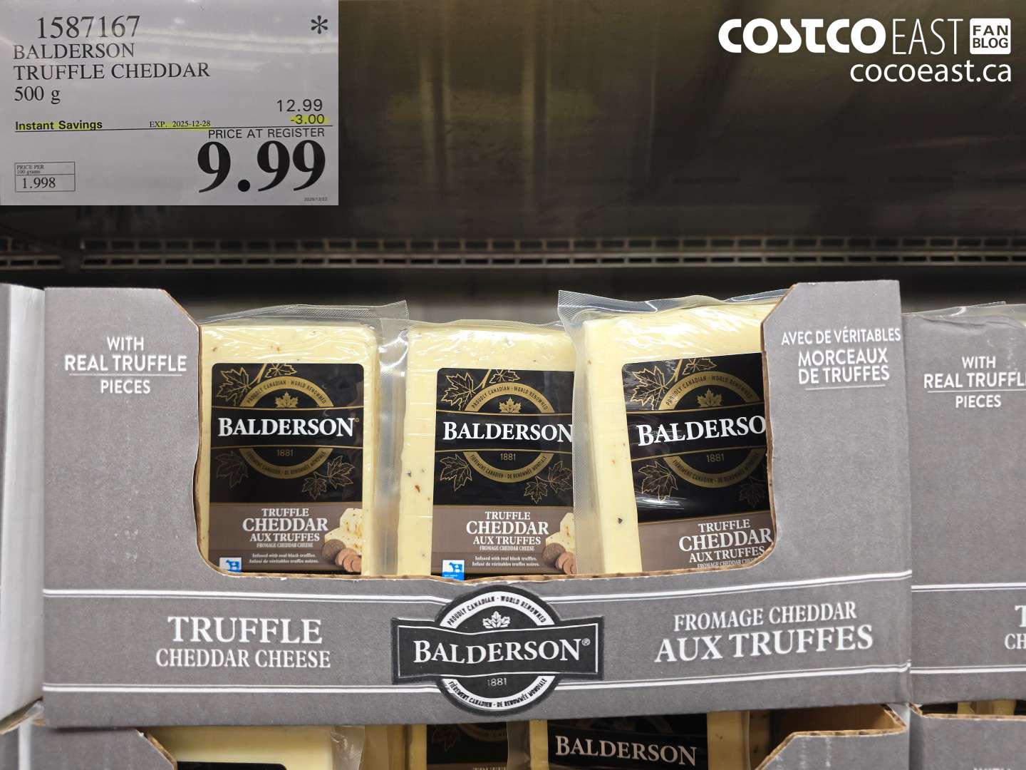 1587167 BALDERSON TRUFFLE CHEDDAR 500 g ($3.00 INSTANT SAVINGS EXPIRES ON 2025-12-28) $9.99