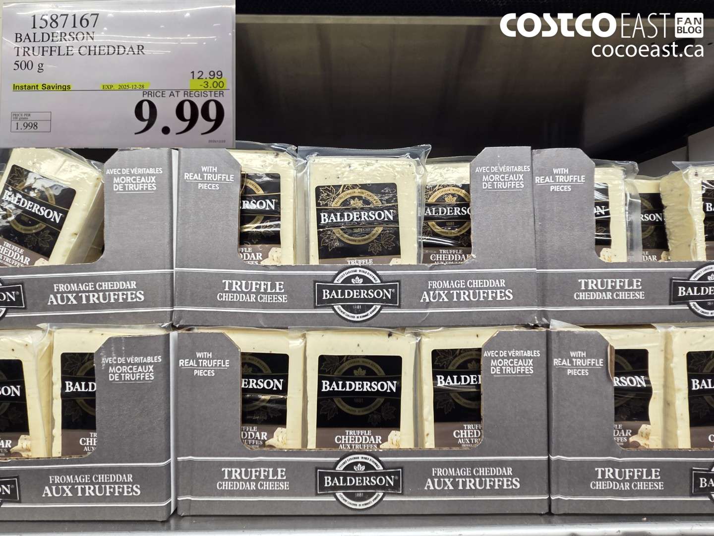 1587167 BALDERSON TRUFFLE CHEDDAR 500 g ($3.00 INSTANT SAVINGS EXPIRES ON 2025-12-28) $9.99