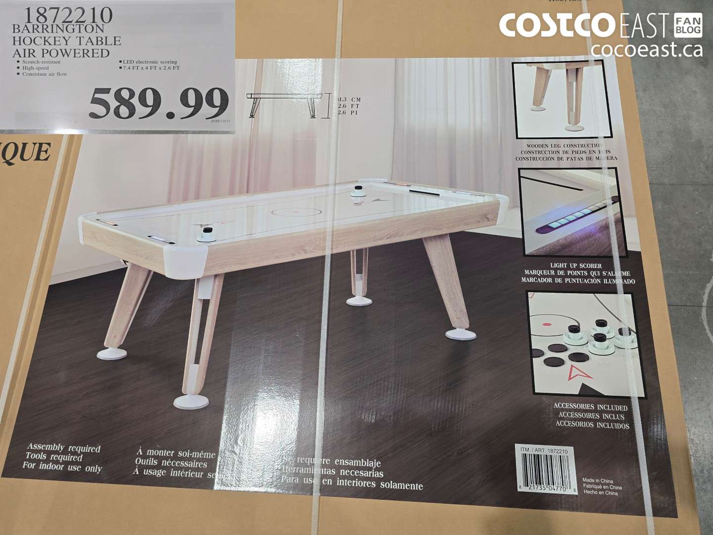 1872210 BARRINGTON HOCKEY TABLE AIR POWERED $589.99