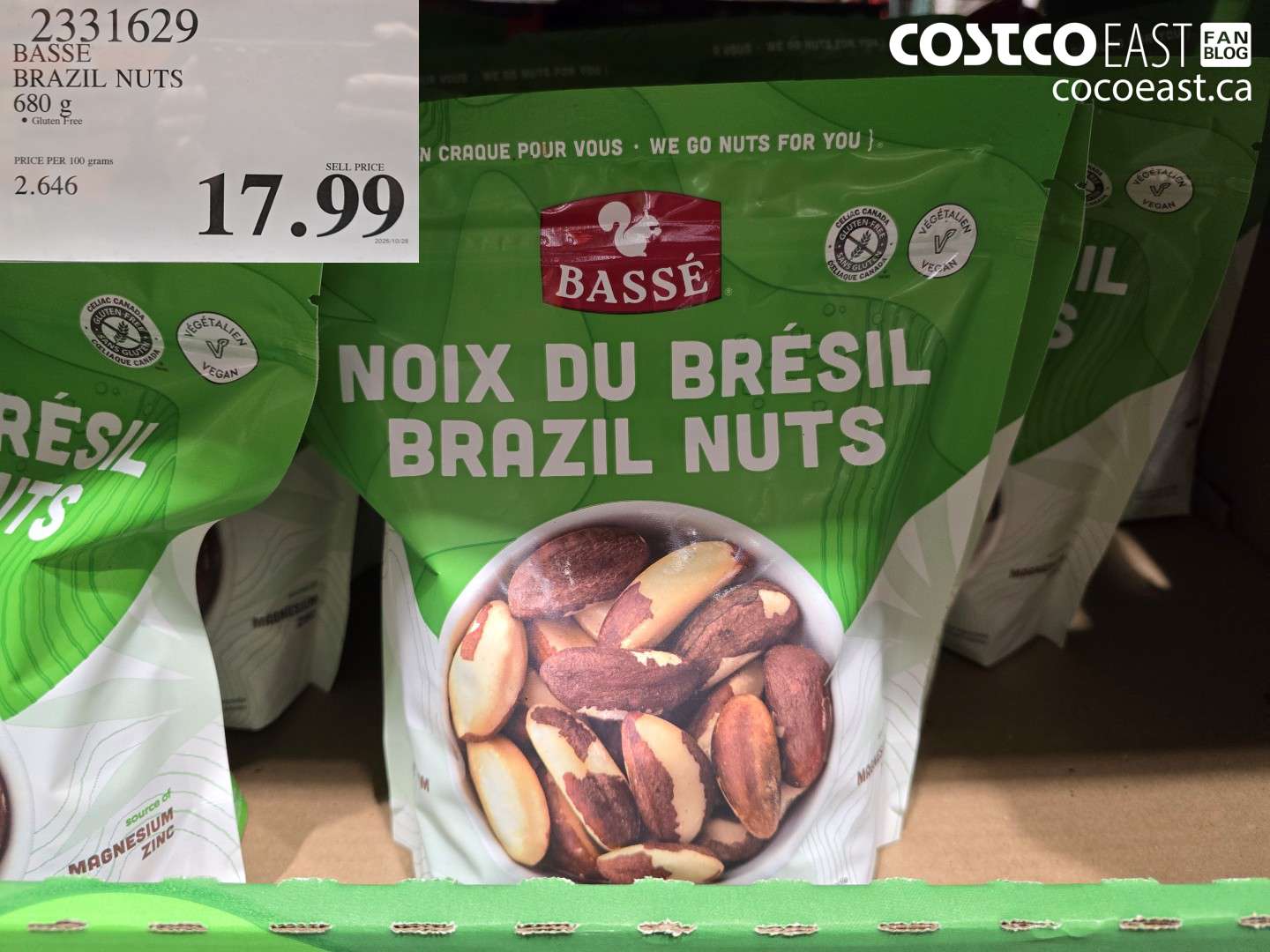 2331629 BASSE BRAZIL NUTS 680 G $17.99